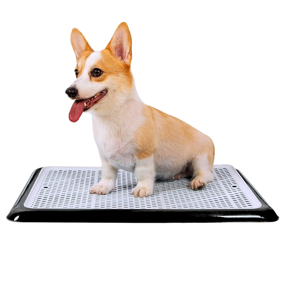 Indoor Dog Potty Tray  Puppy Pee Pad Holder 25"x20" Small and‎ Medium Dogs Black